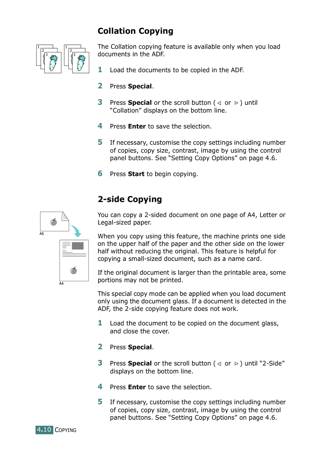 Ricoh 4016 Series manual Collation Copying, Side Copying 