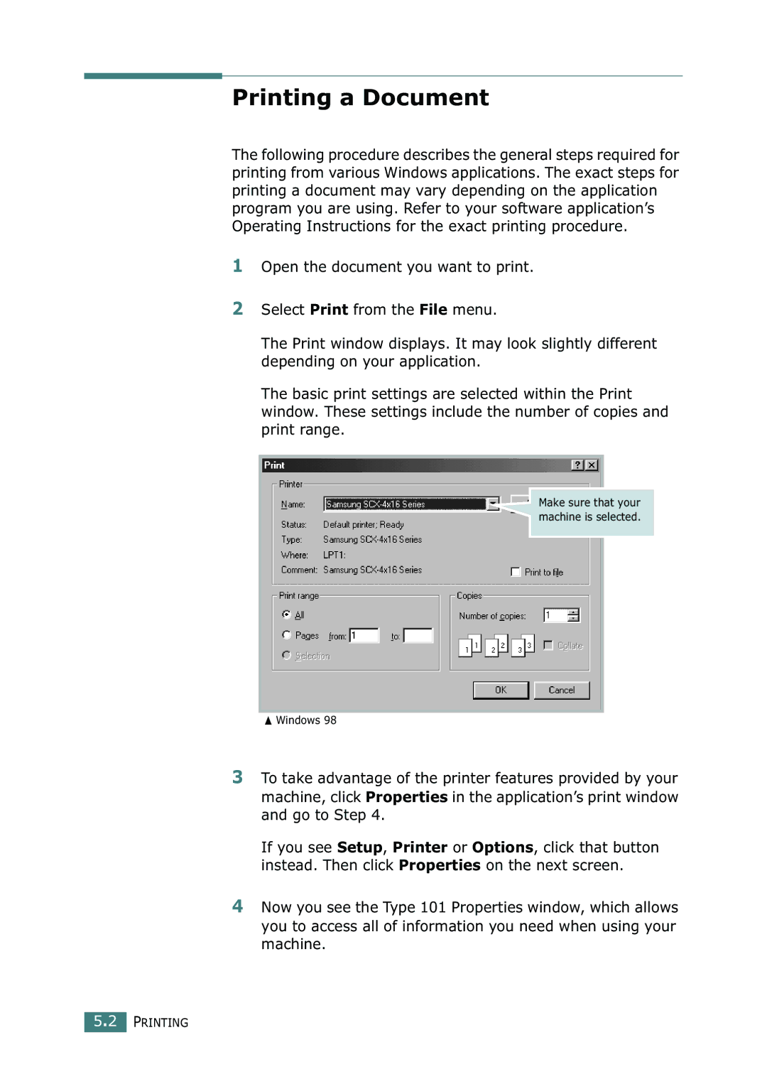 Ricoh 4016 Series manual Printing a Document 