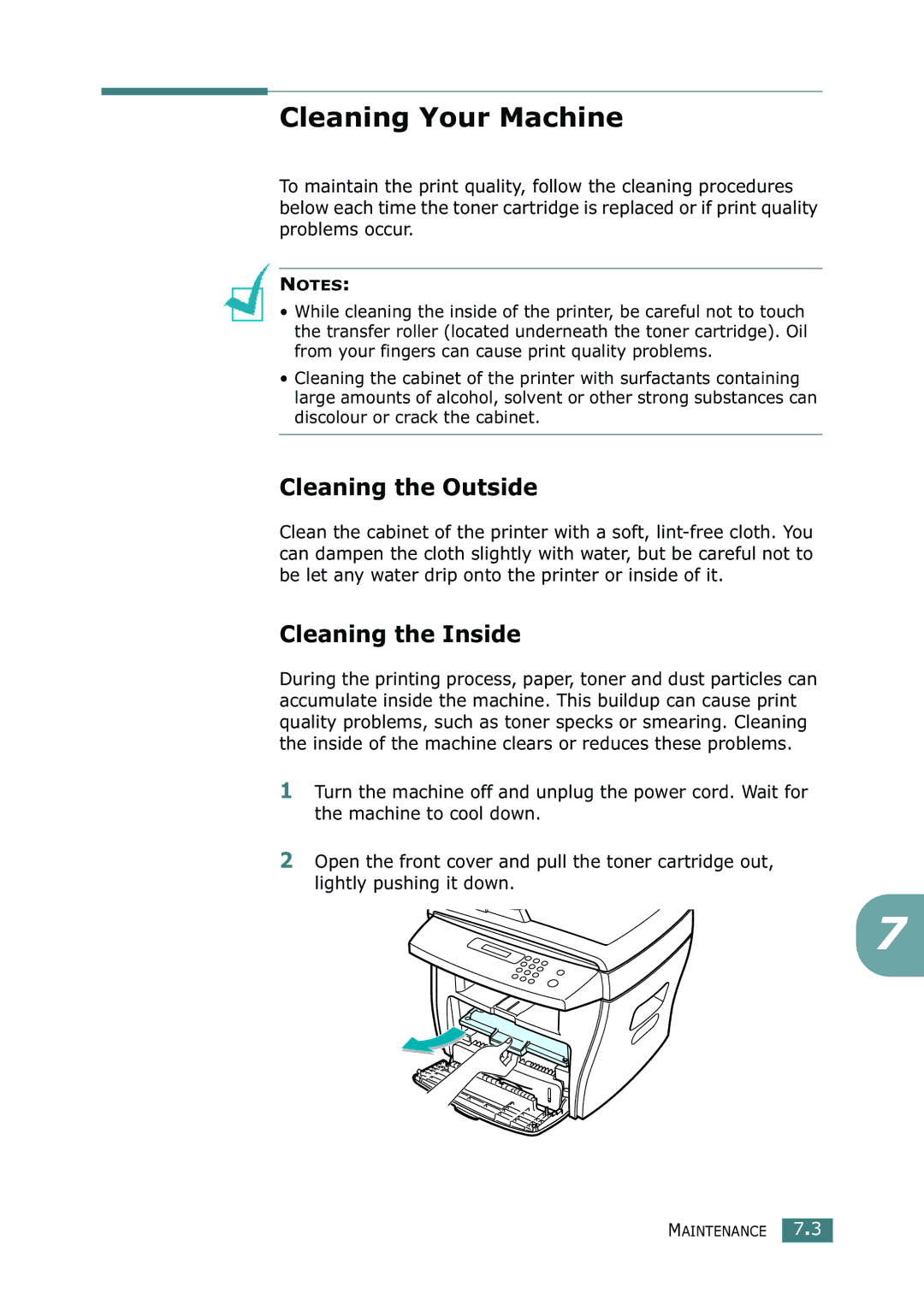 Ricoh 4016 Series manual Cleaning Your Machine, Cleaning the Outside, Cleaning the Inside 