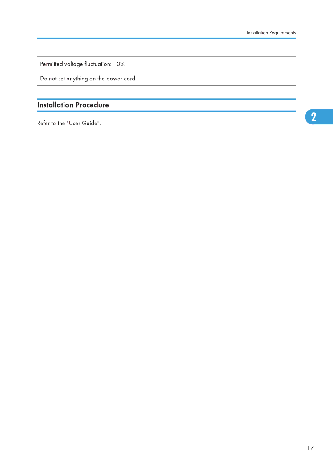 Ricoh 406460 service manual Installation Procedure 