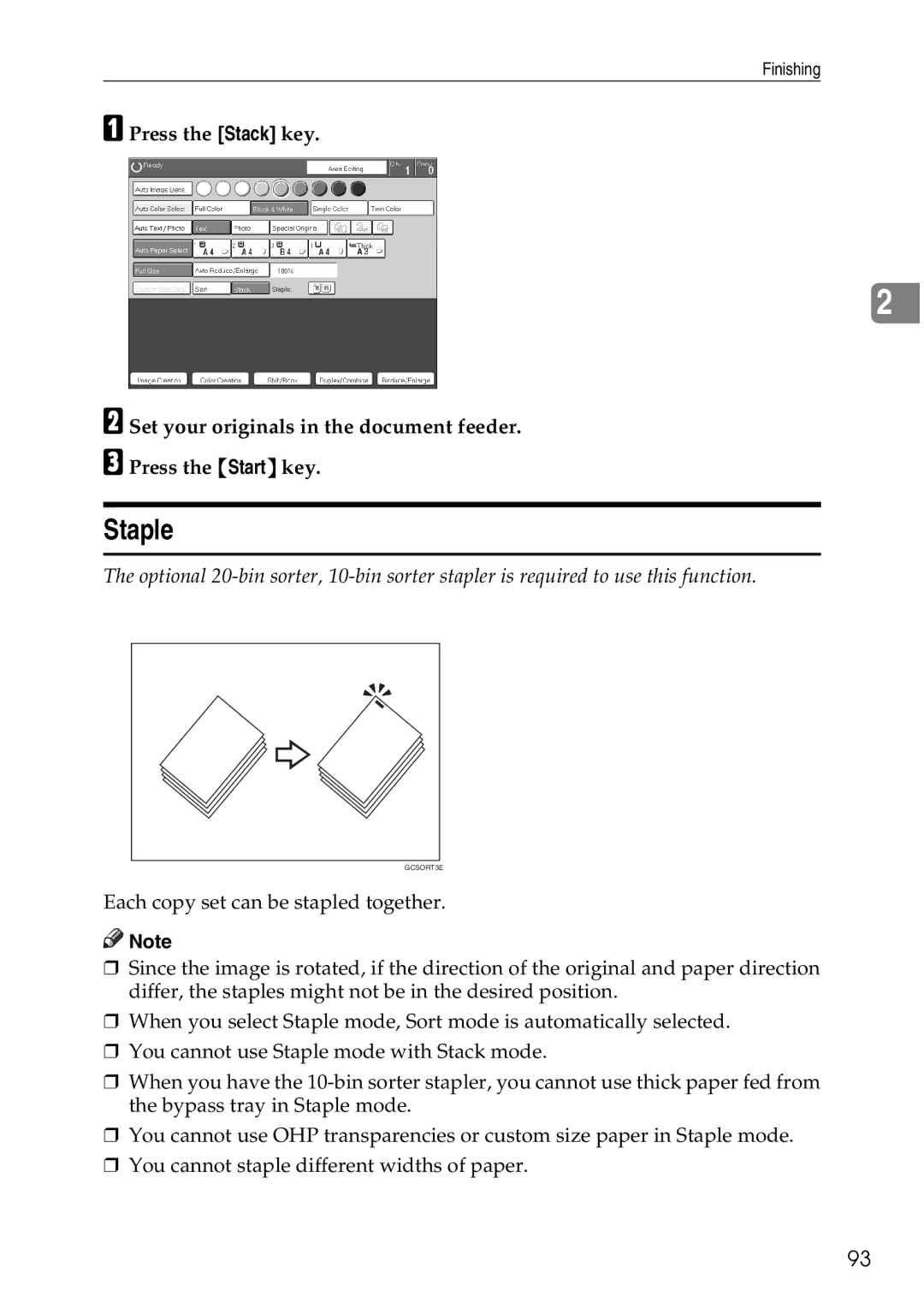 Ricoh 4506 operating instructions Staple 