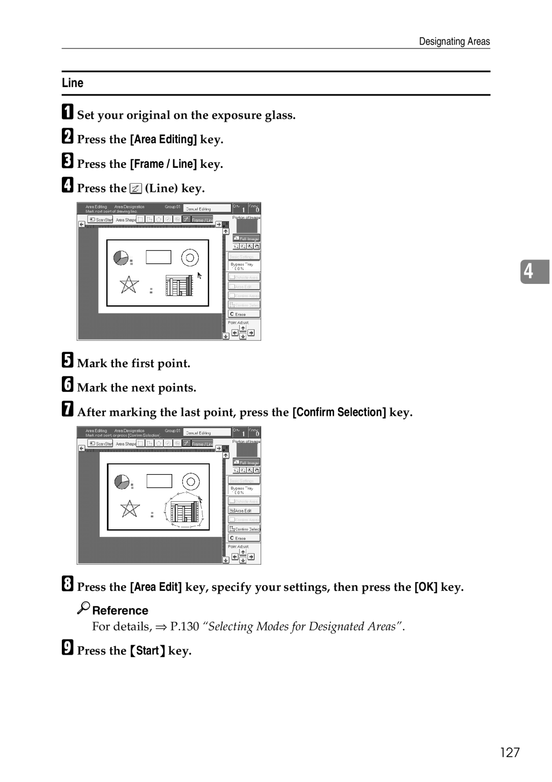 Ricoh 4506 operating instructions Line, 127 