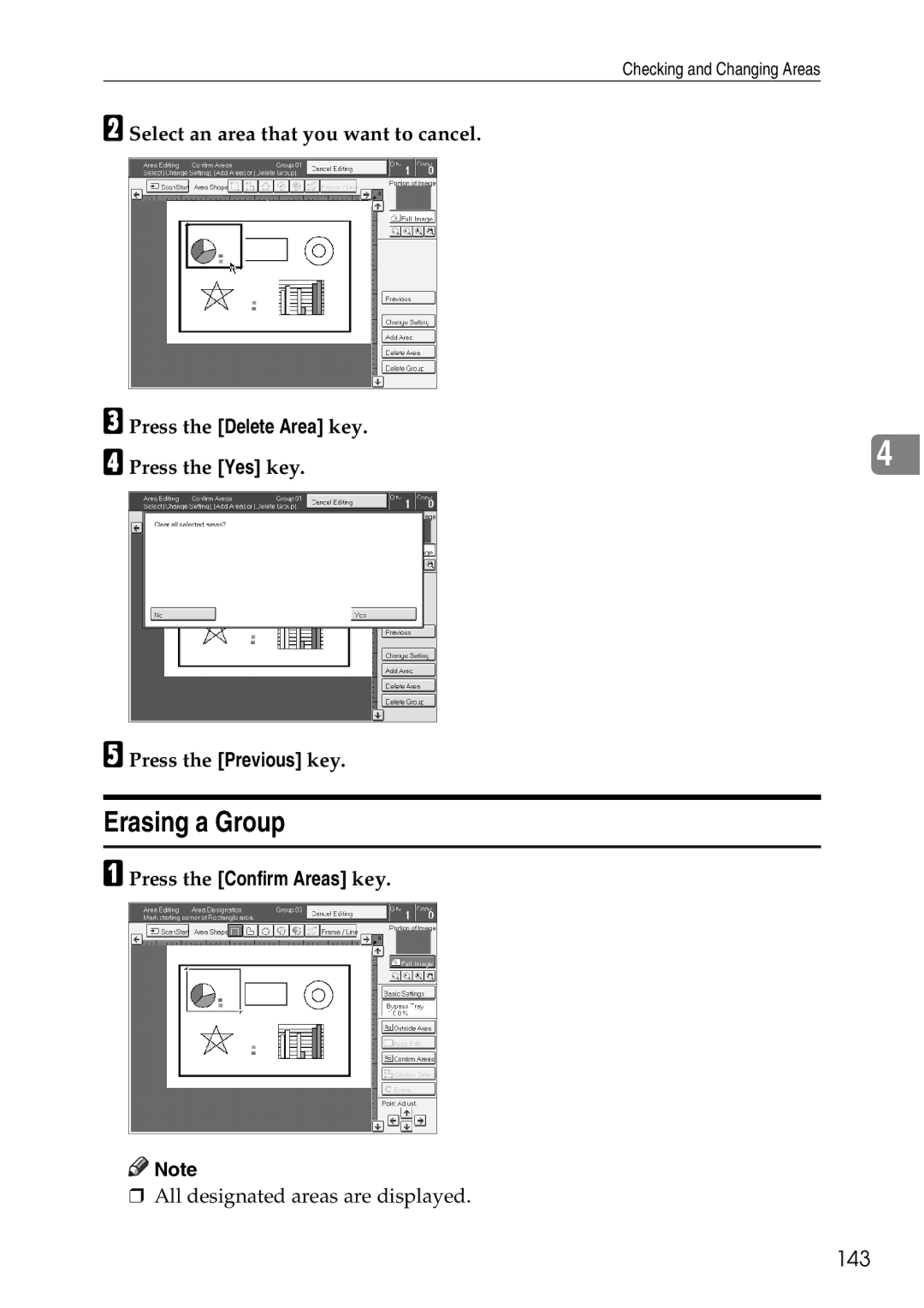 Ricoh 4506 operating instructions Erasing a Group, 143 