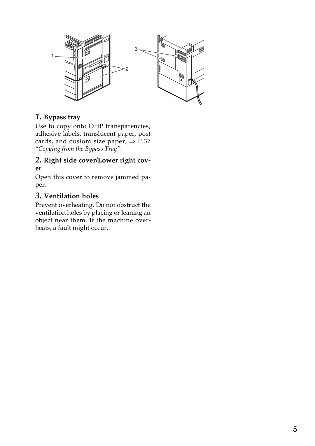 Ricoh 4506 operating instructions Right side cover/Lower right cov 