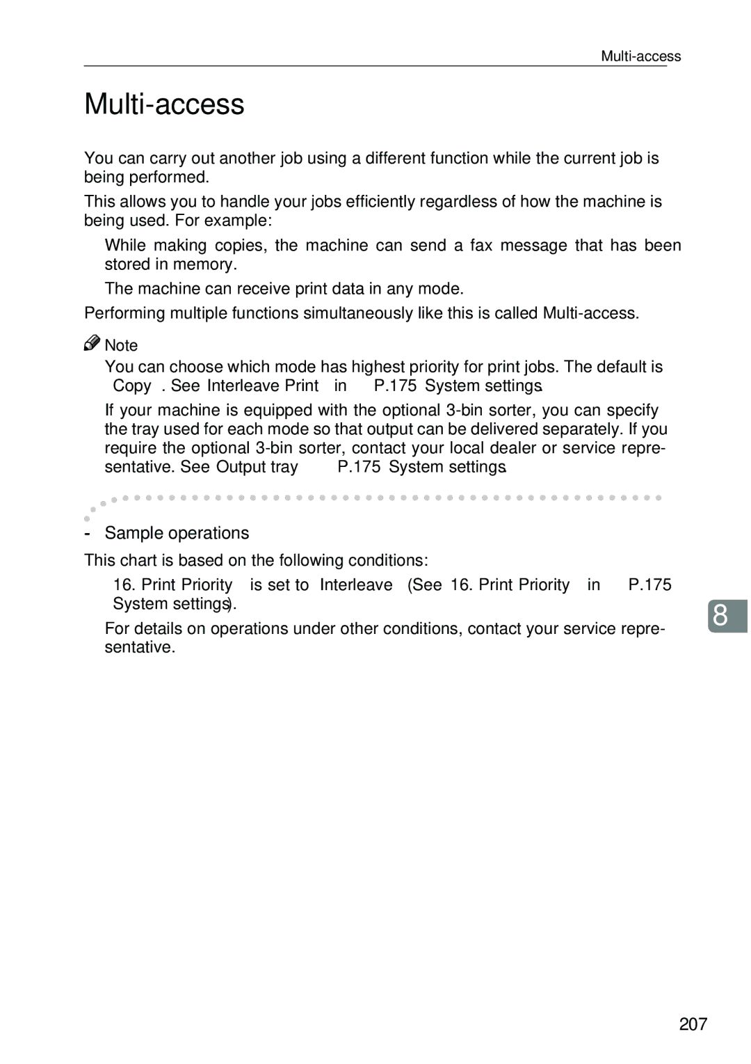 Ricoh 4506 operating instructions Multi-access, Sample operations, 207 