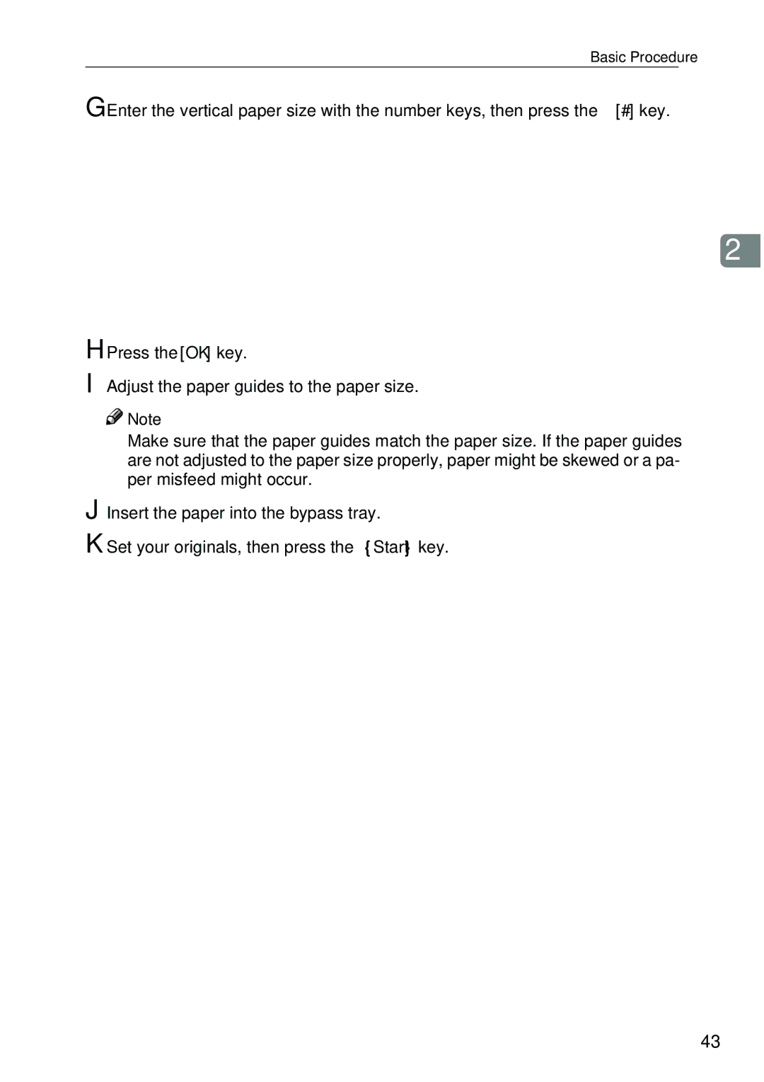 Ricoh 4506 operating instructions Basic Procedure 