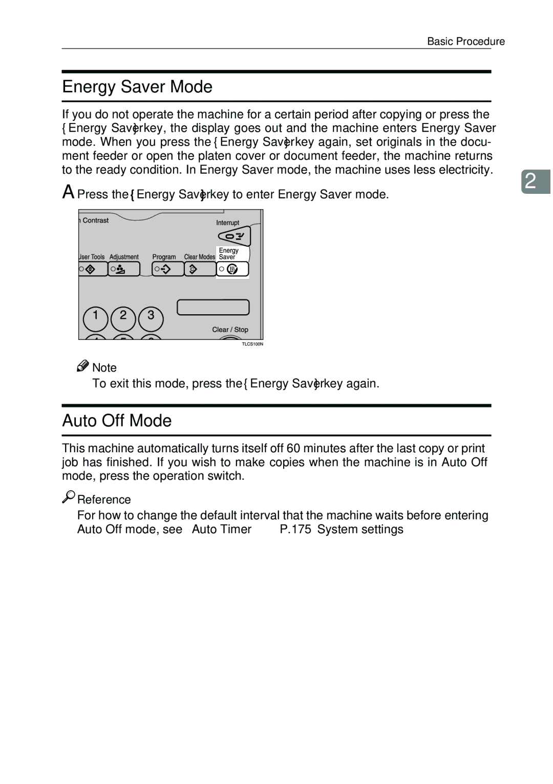 Ricoh 4506 operating instructions Energy Saver Mode, Auto Off Mode 