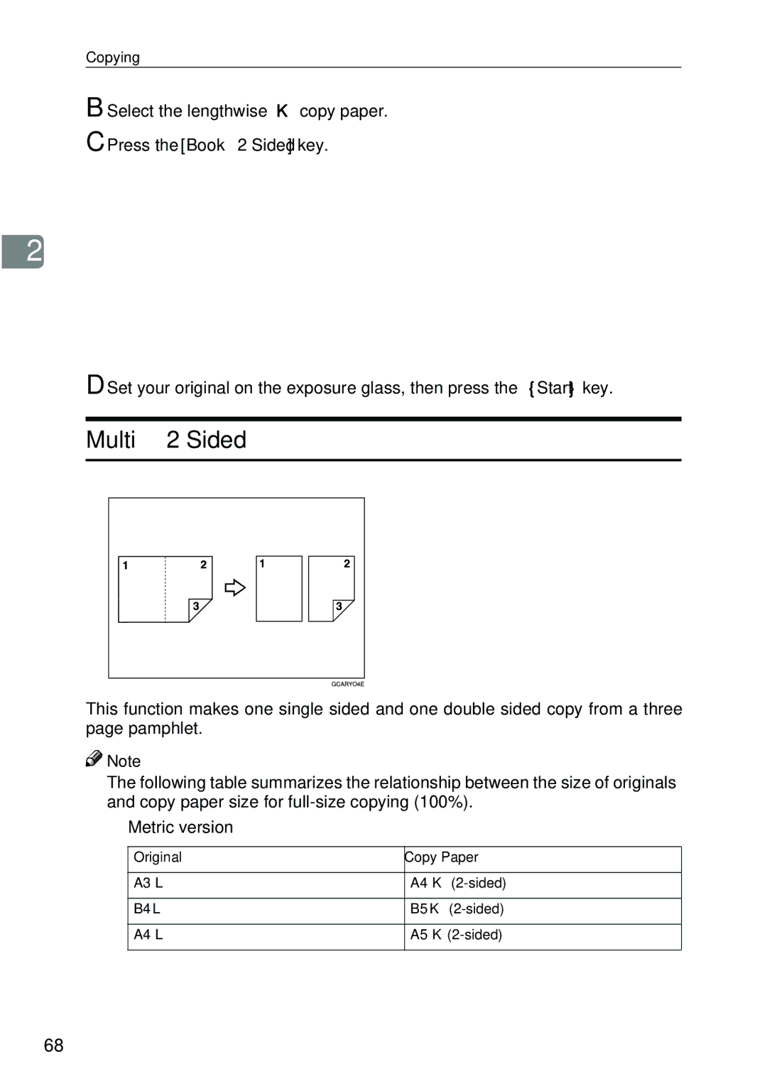 Ricoh 4506 operating instructions Multi → 2 Sided 