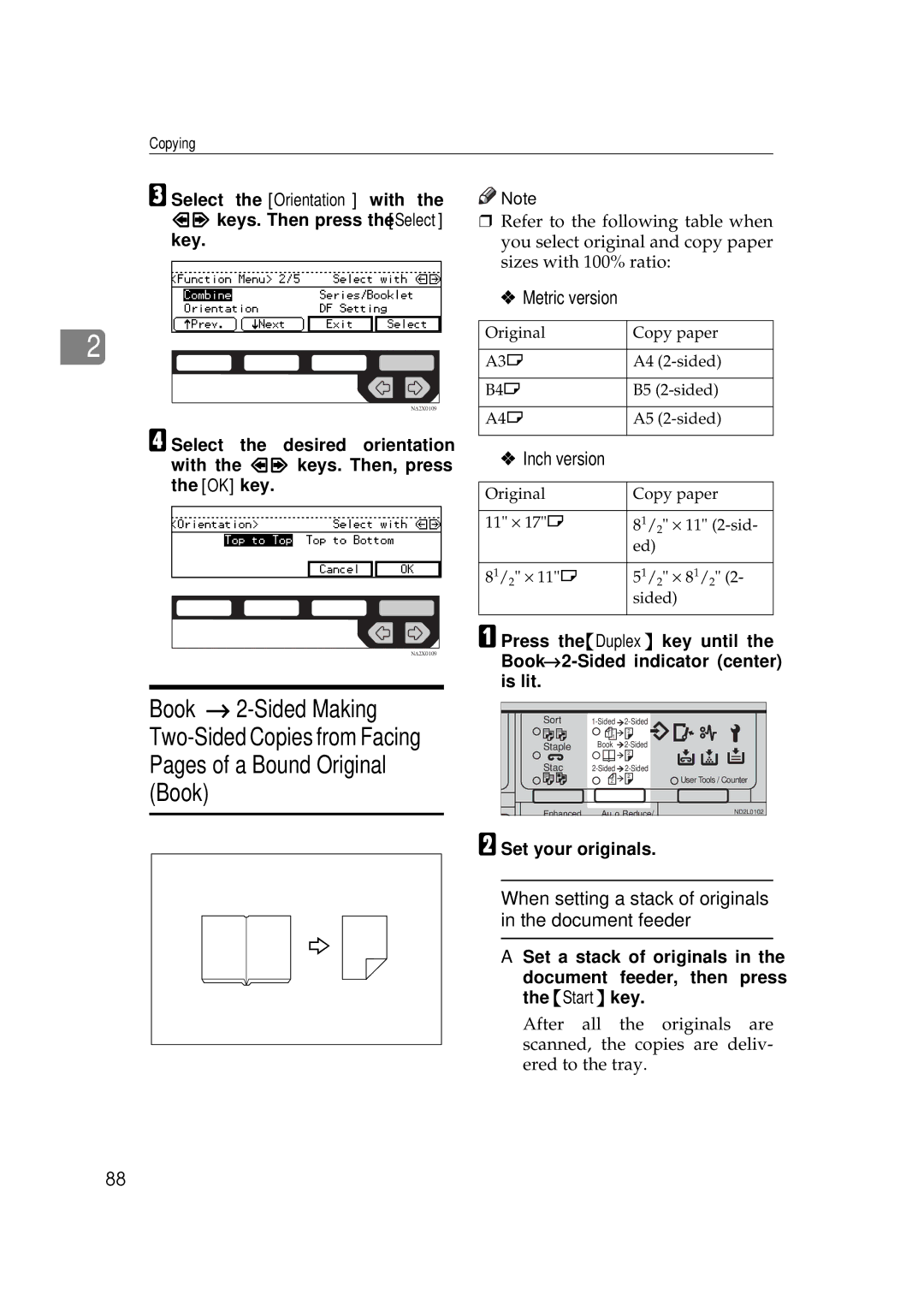 Ricoh 450e, 350e manual Original Copy paper 