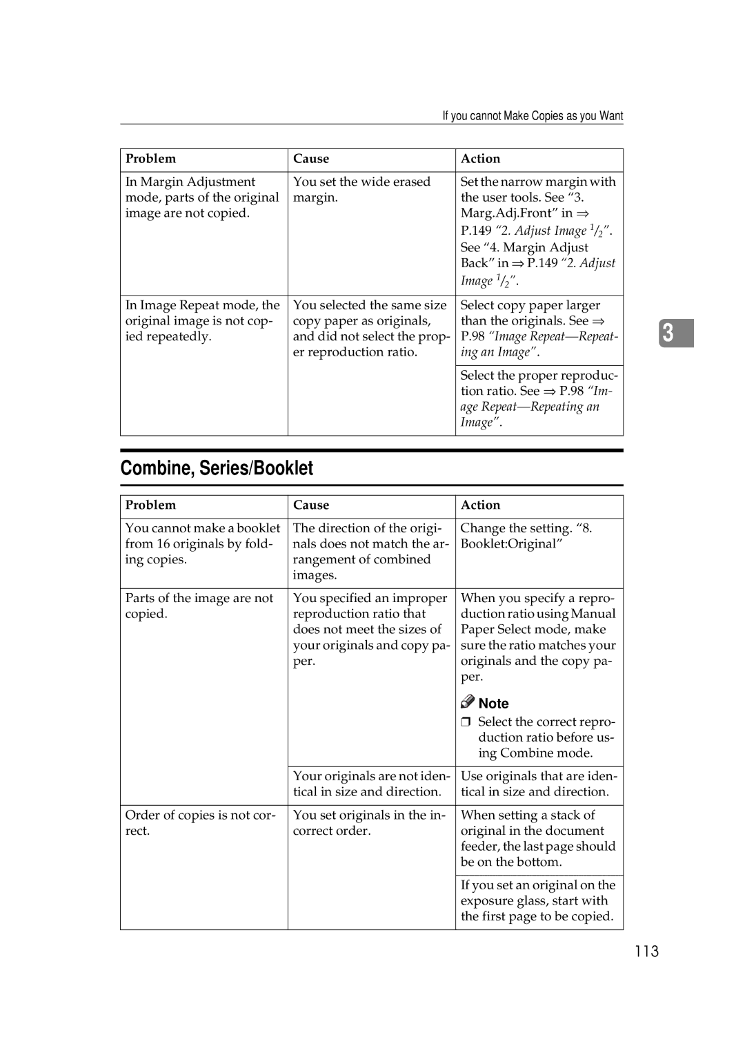 Ricoh 350e, 450e manual Combine, Series/Booklet, 113 