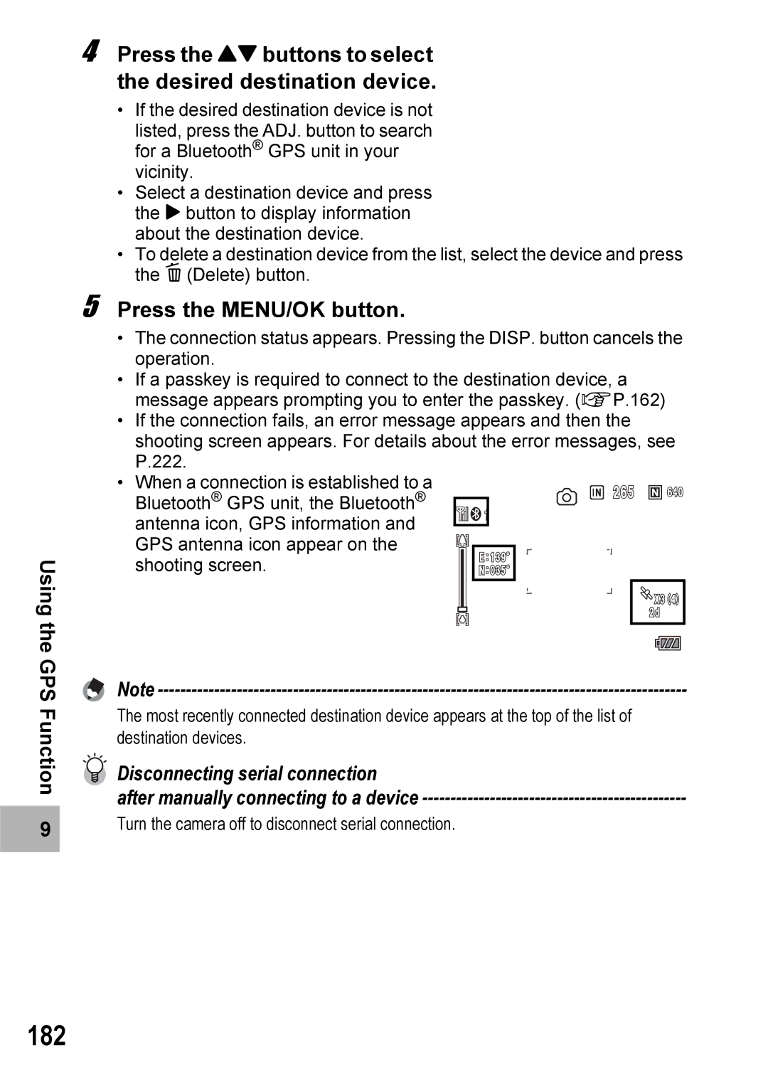 Ricoh 500SE manual 182, Press the ! buttons to select the desired destination device 