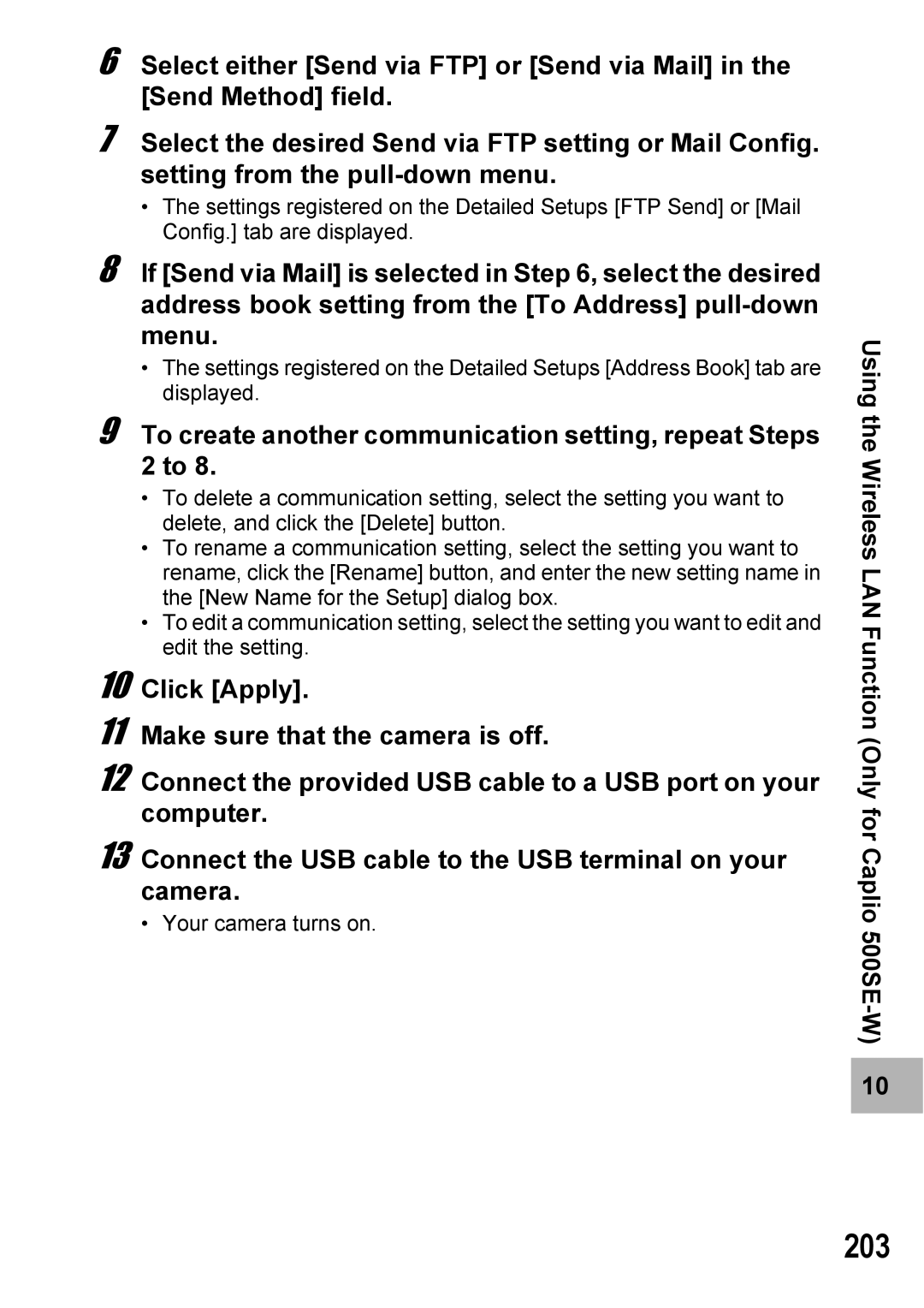 Ricoh 500SE manual 203, To create another communication setting, repeat Steps 