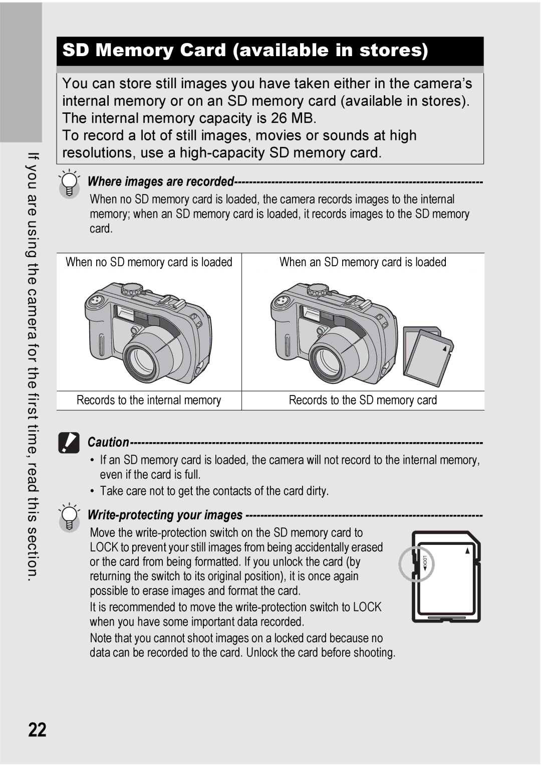 Ricoh 500SE manual SD Memory Card available in stores, Where images are recorded 