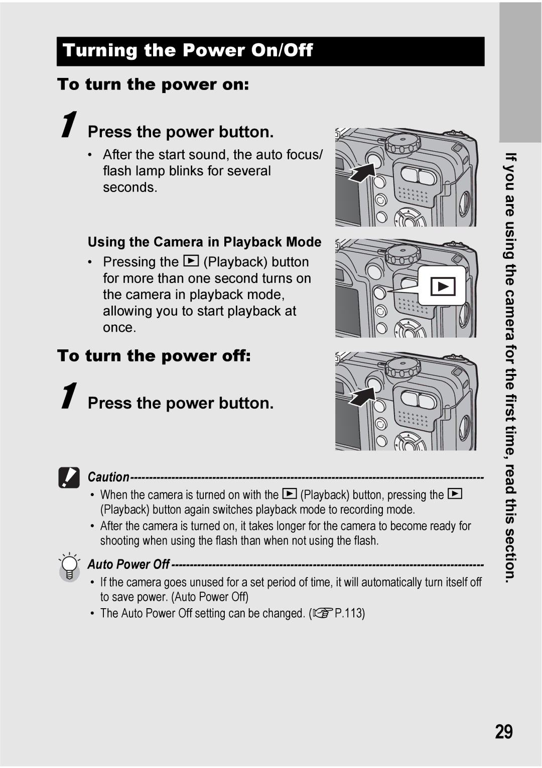 Ricoh 500SE manual Turning the Power On/Off, To turn the power on Press the power button 