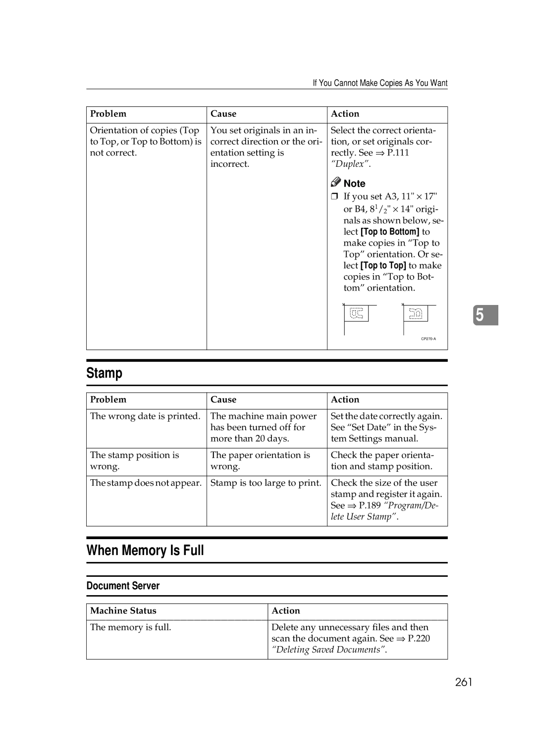 Ricoh 700, 551 manual Stamp, When Memory Is Full, 261 