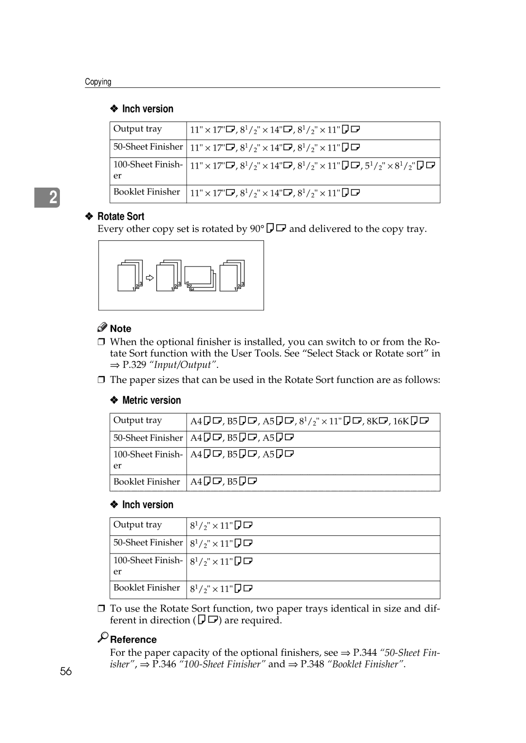 Ricoh 551, 700 manual Rotate Sort, Reference 