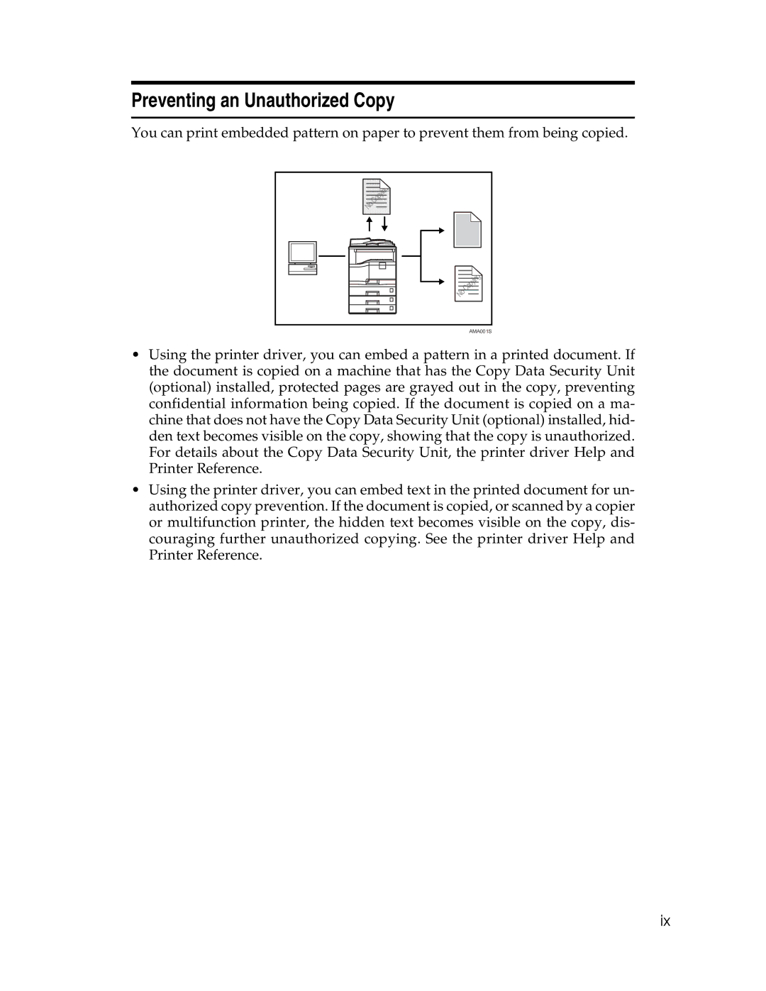 Ricoh 615C appendix Preventing an Unauthorized Copy 