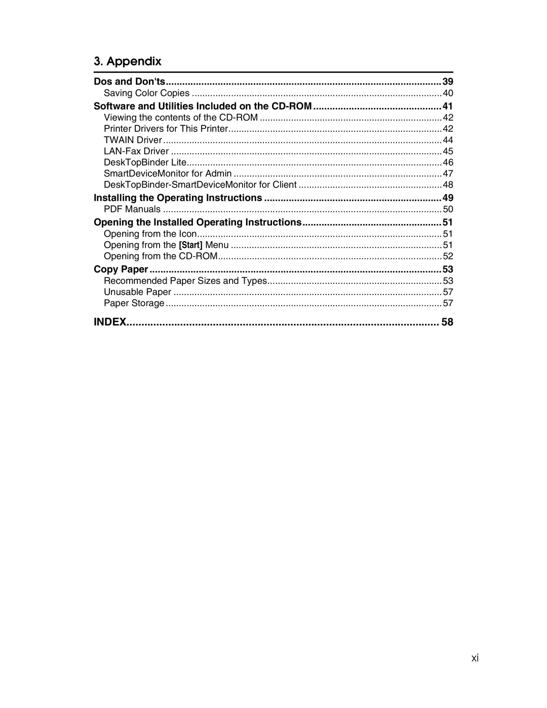 Ricoh 615C appendix Dos and Donts, Copy Paper 