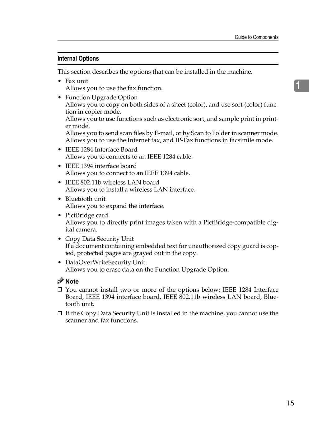 Ricoh 615C appendix Internal Options 