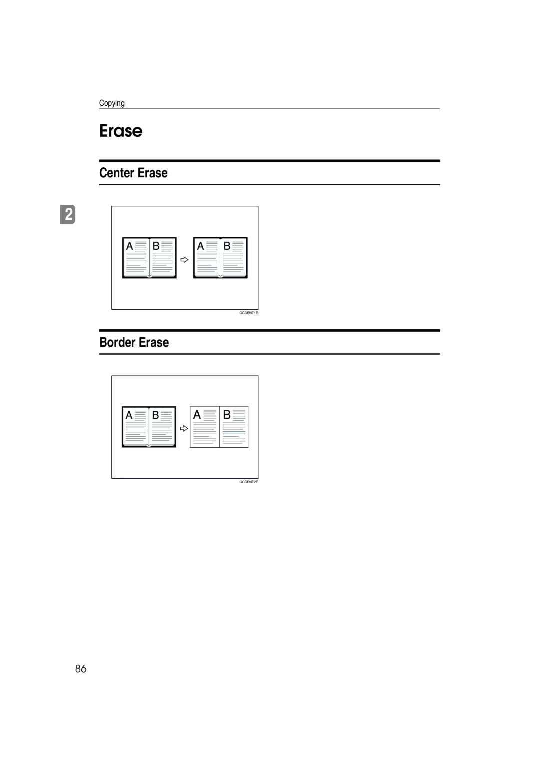 Ricoh 6513 manual Center Erase Border Erase 