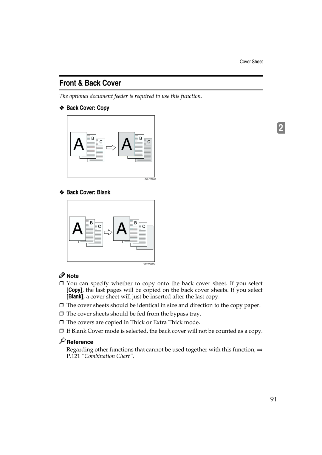 Ricoh 6513 manual Front & Back Cover, Back Cover Copy, Back Cover Blank 