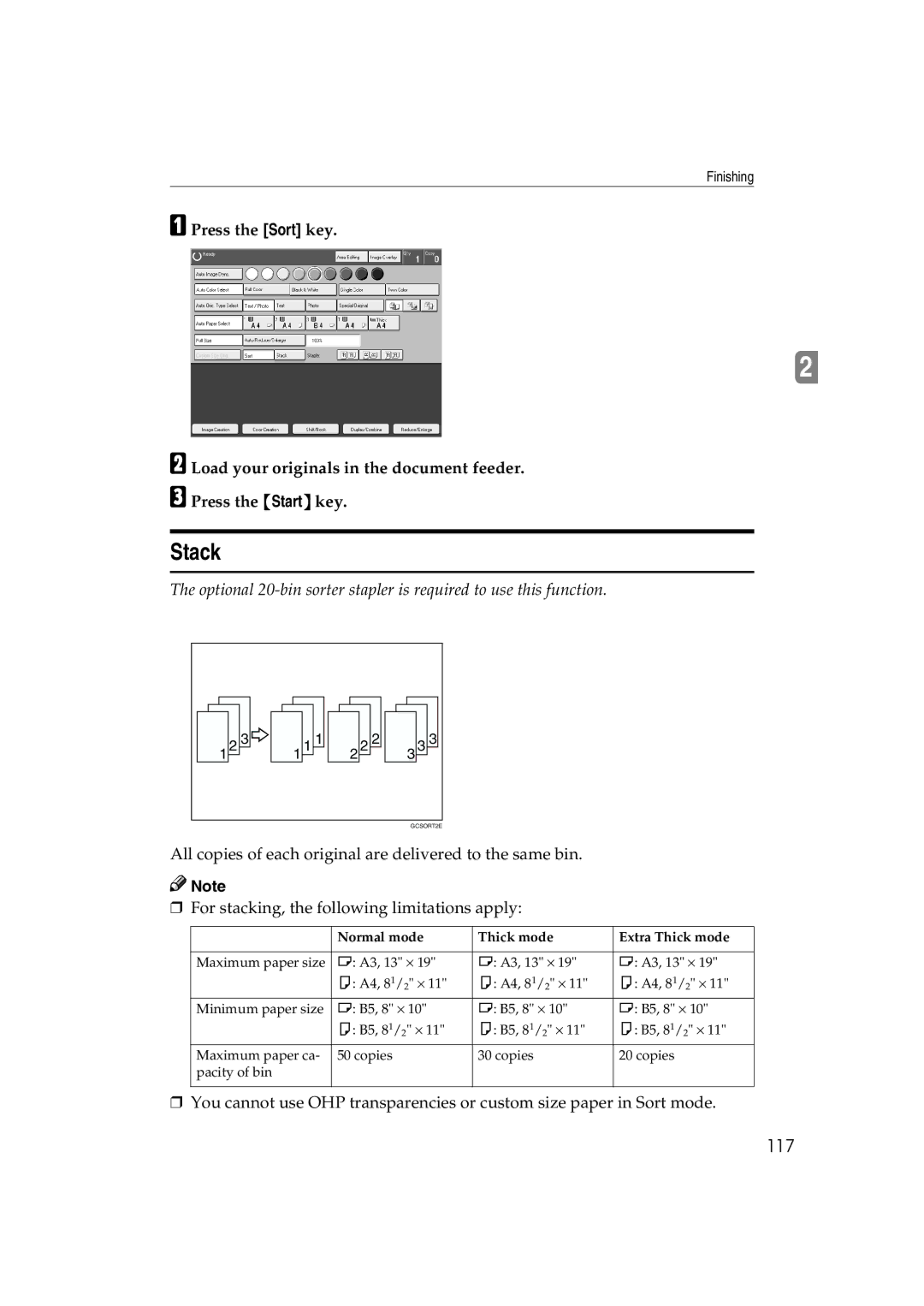 Ricoh 6513 manual Stack, 117 