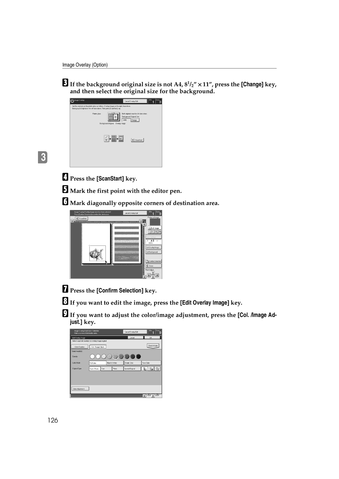 Ricoh 6513 manual 126, Press the Confirm Selection key 