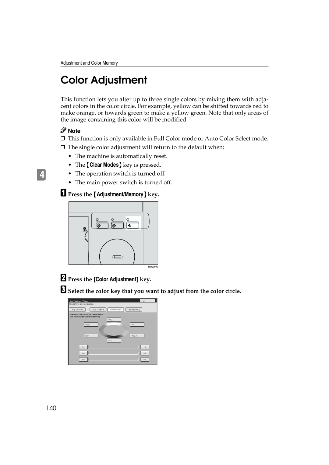 Ricoh 6513 manual Color Adjustment, 140 