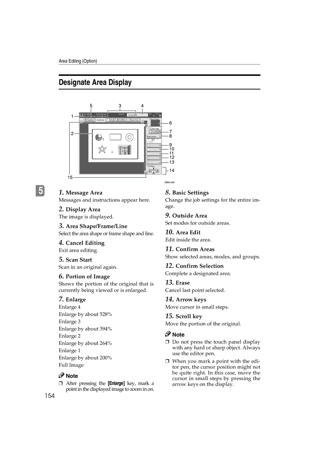 Ricoh 6513 manual Designate Area Display, 154 