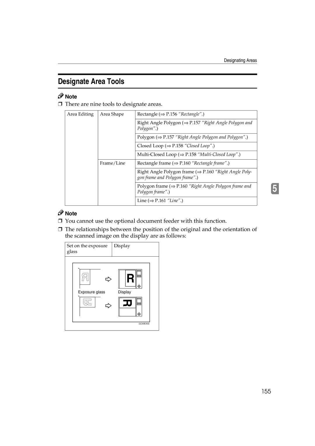 Ricoh 6513 manual Designate Area Tools, 155 