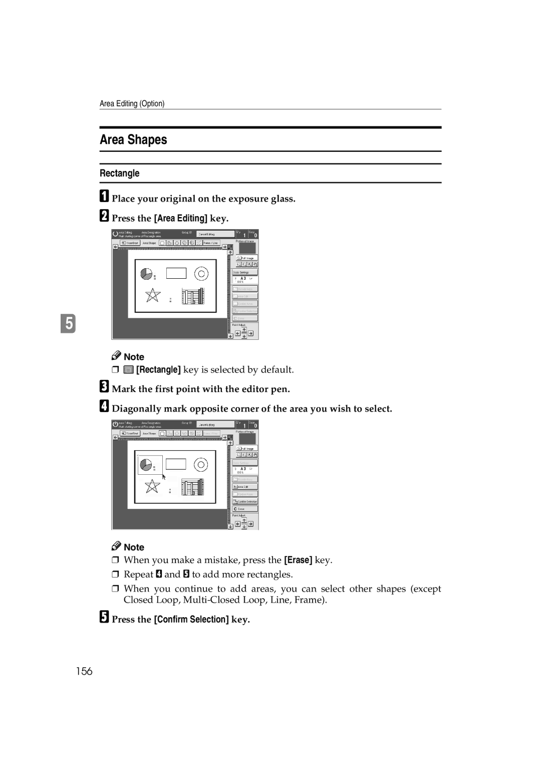 Ricoh 6513 manual Area Shapes, Rectangle, 156 