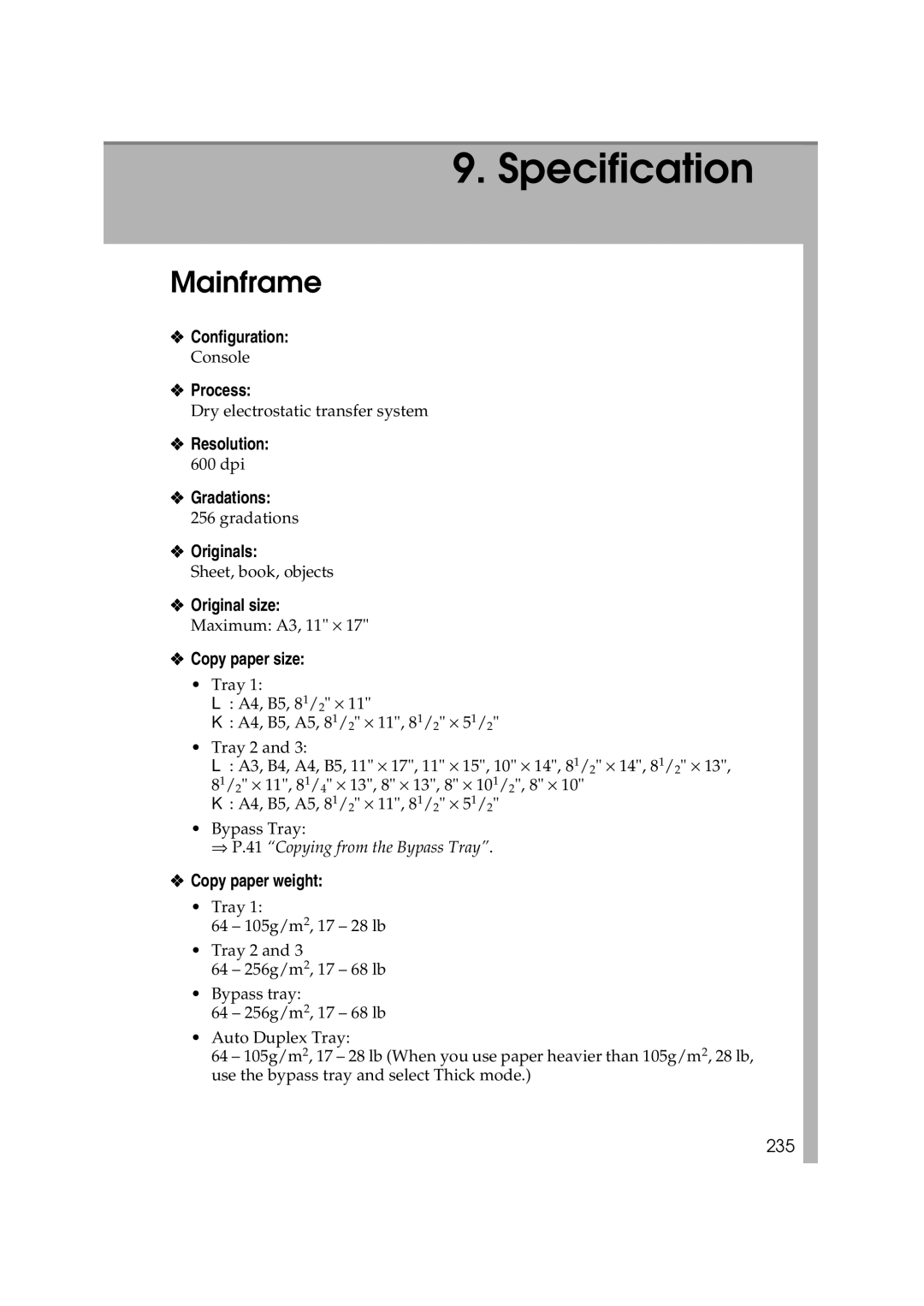 Ricoh 6513 manual Mainframe 