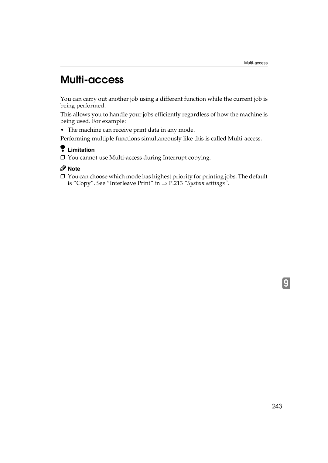 Ricoh 6513 manual Multi-access, 243 