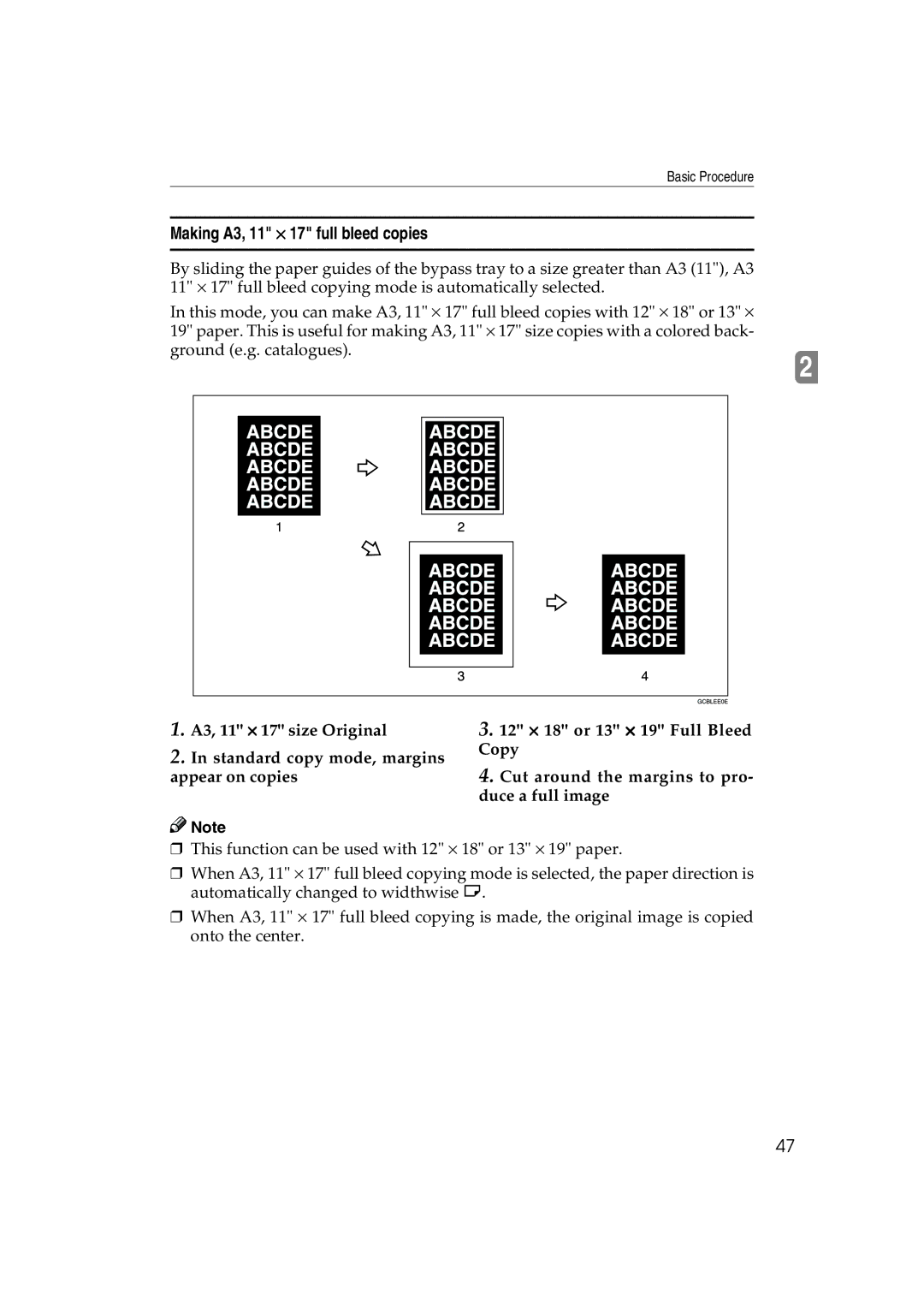 Ricoh 6513 manual Making A3, 11 ⋅ 17 full bleed copies 