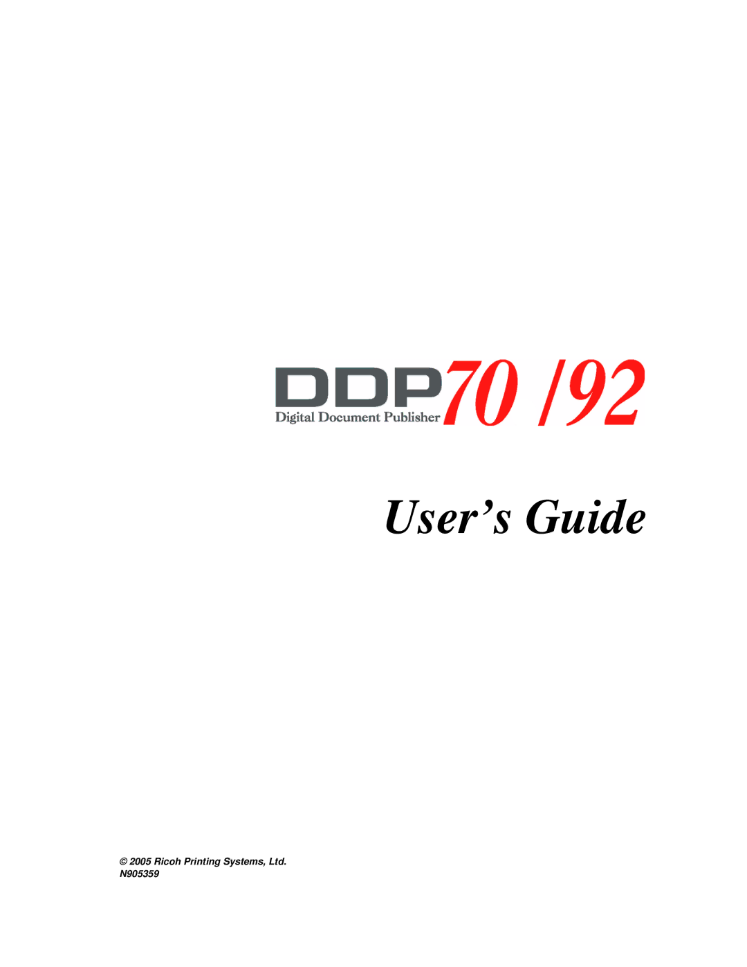 Ricoh 70 manual User’s Guide 