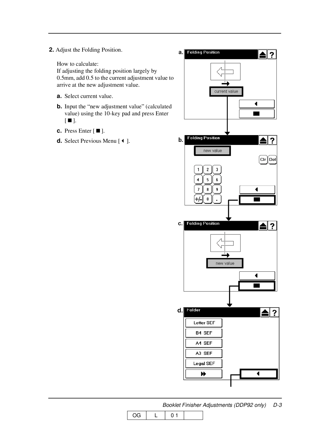 Ricoh 70 manual Booklet Finisher Adjustments DDP92 only D-3 