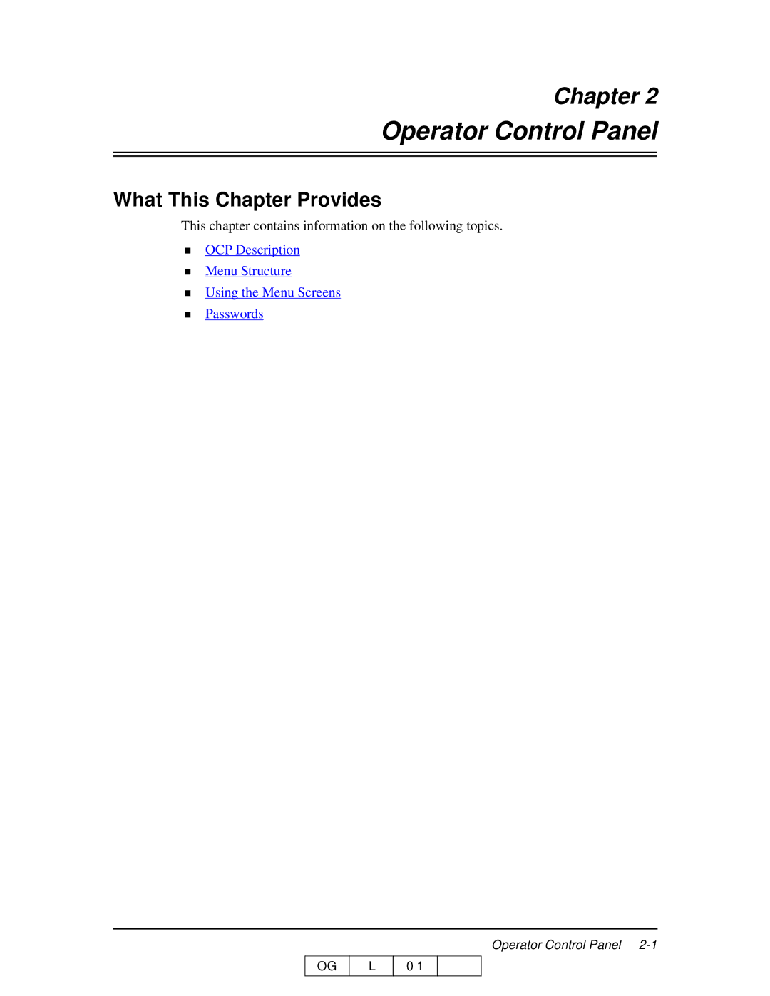 Ricoh 70 manual Operator Control Panel, What This Chapter Provides 