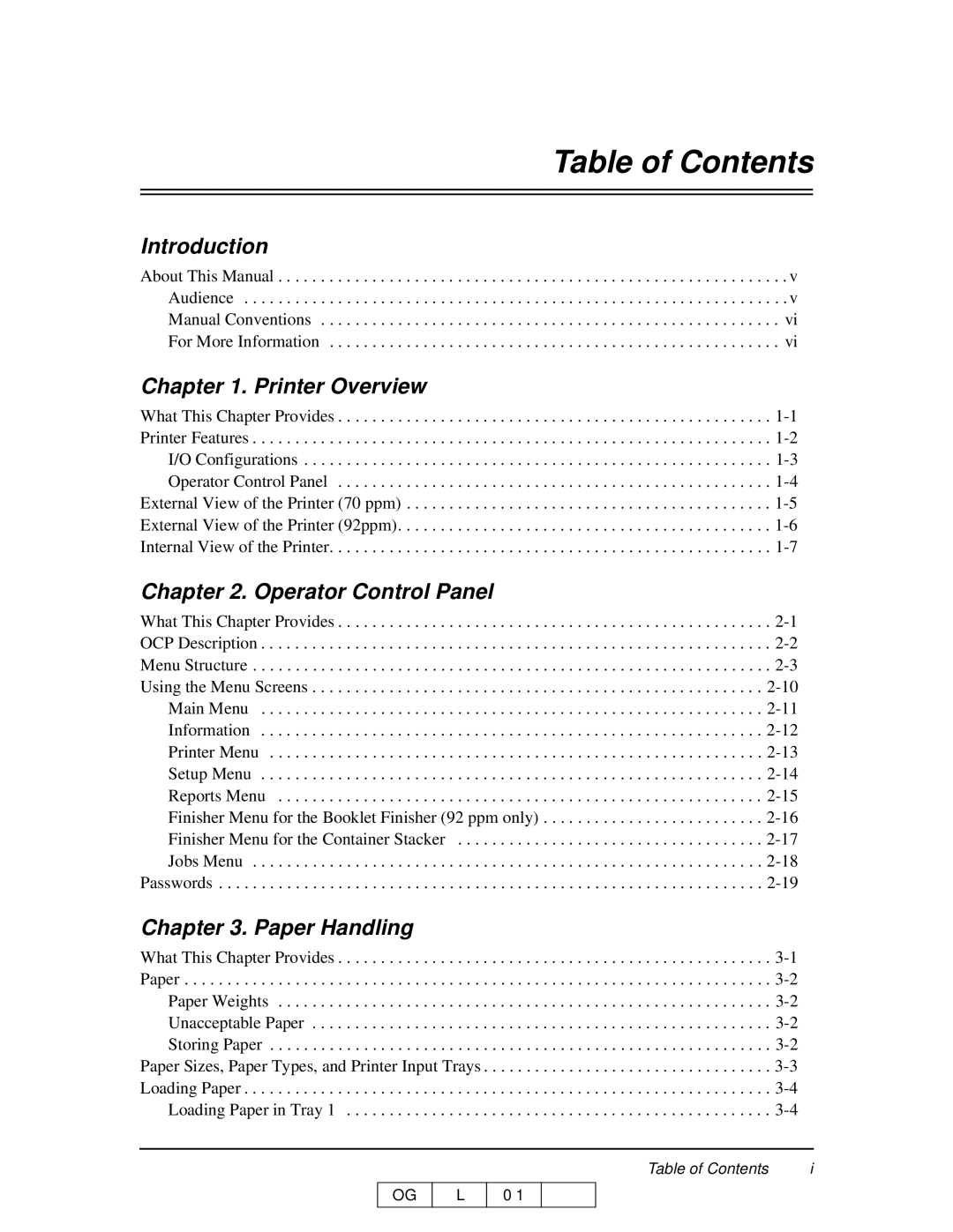 Ricoh 70 manual Table of Contents 