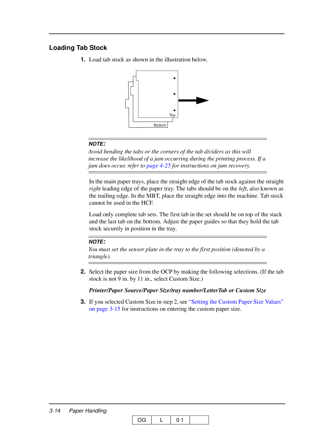 Ricoh 70 manual Loading Tab Stock, Load tab stock as shown in the illustration below 