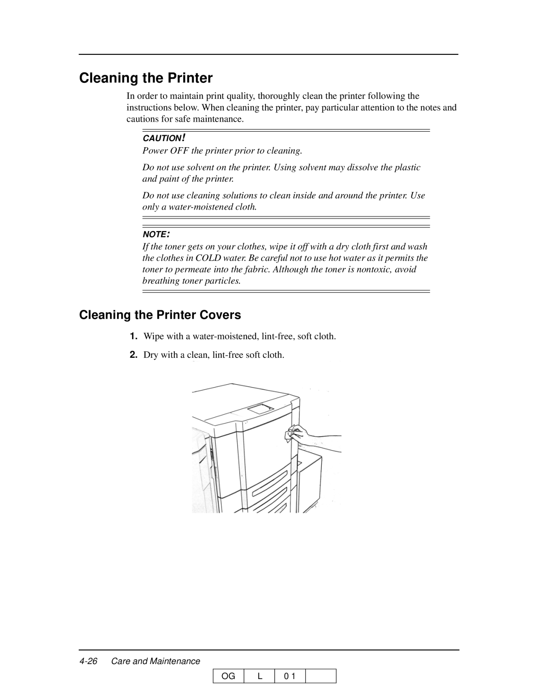 Ricoh 70 manual Cleaning the Printer Covers 