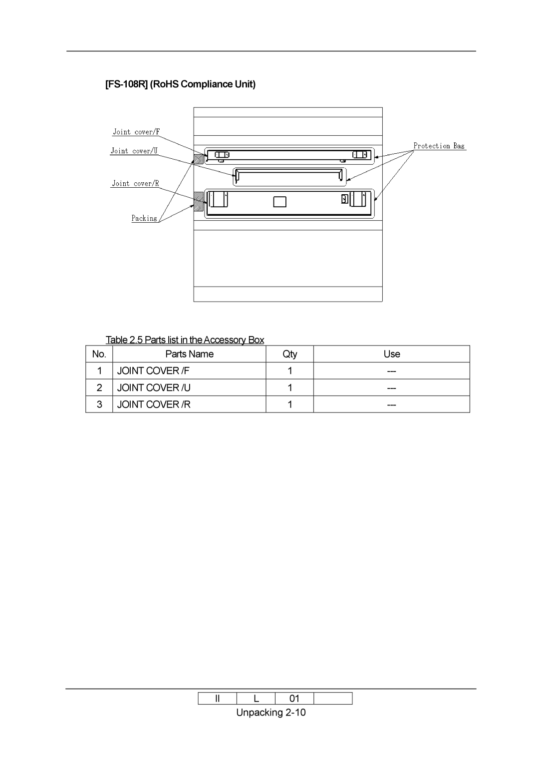 Ricoh 70E installation manual Joint Cover /F Joint Cover /U Joint Cover /R 