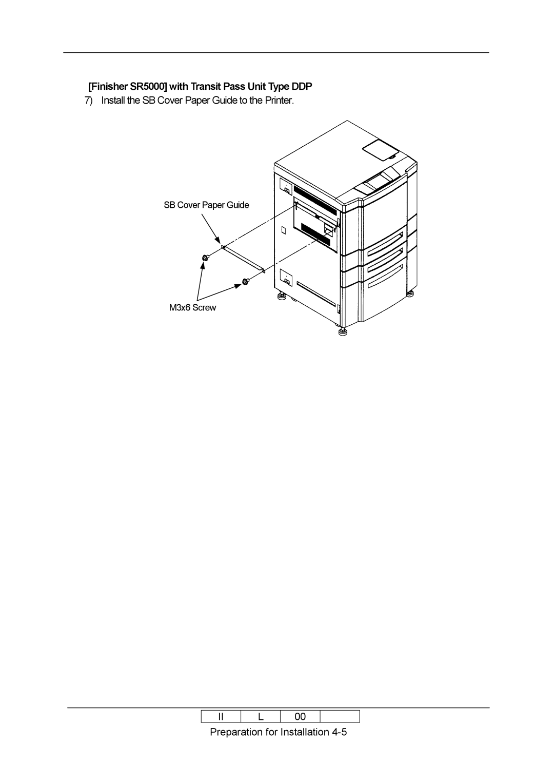 Ricoh 70E installation manual SB Cover Paper Guide M3x6 Screw 