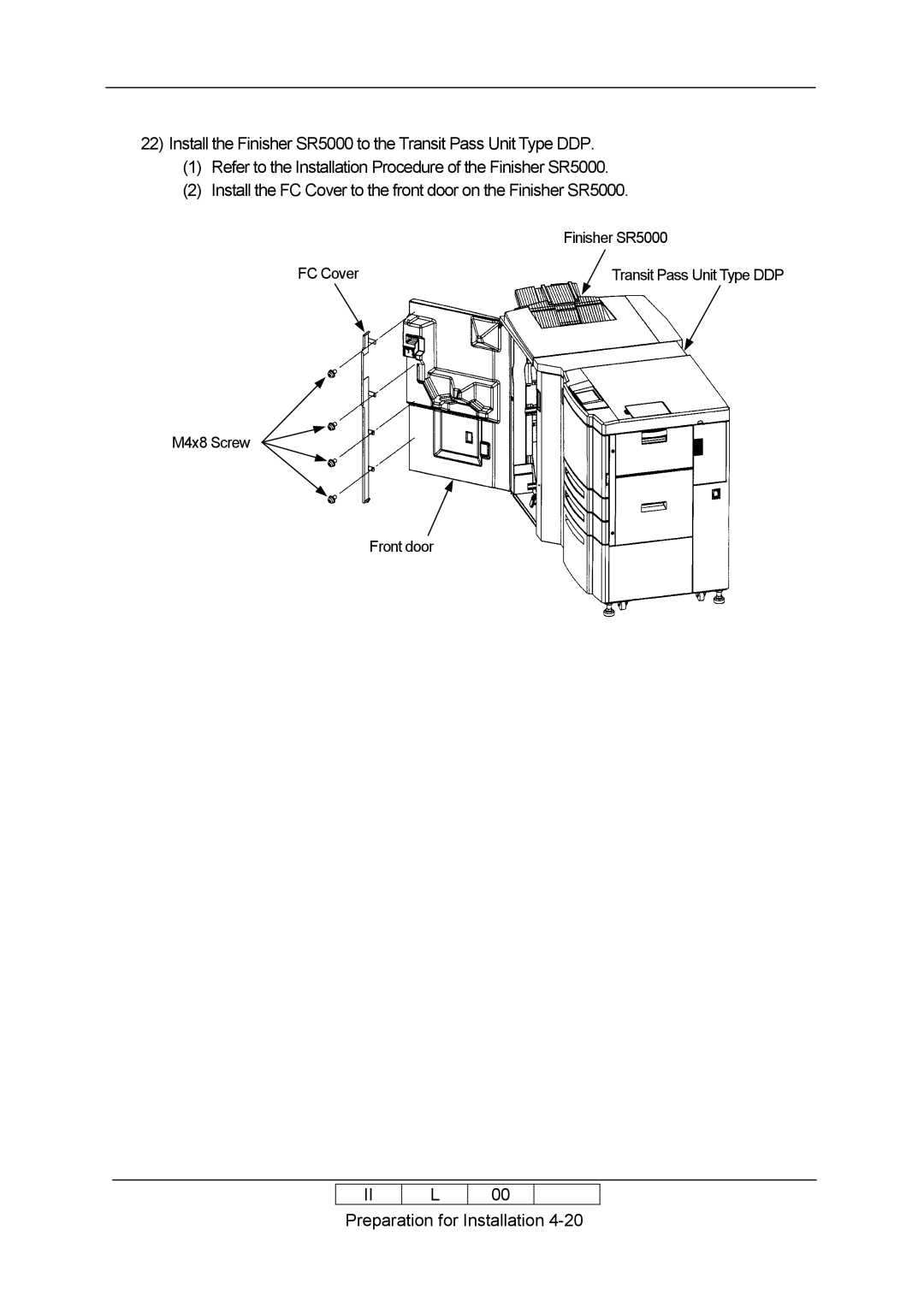 Ricoh 70E installation manual M4x8 Screw Front door 