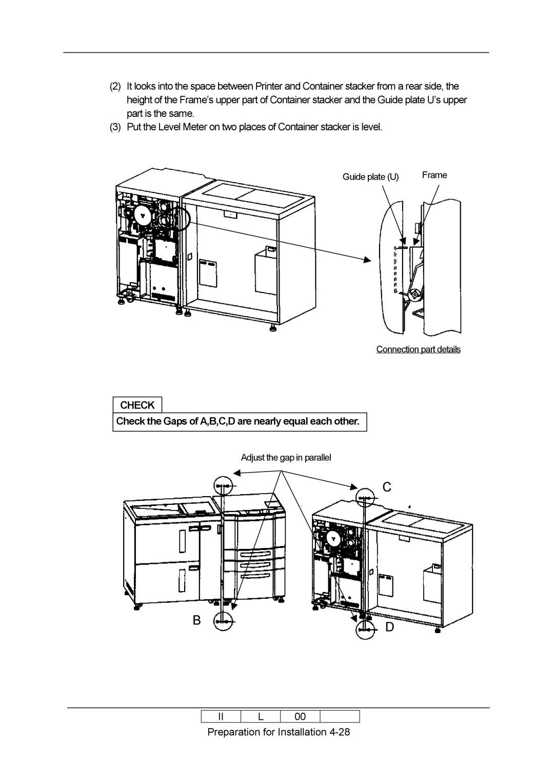 Ricoh 70E installation manual Check the Gaps of A,B,C,D are nearly equal each other 