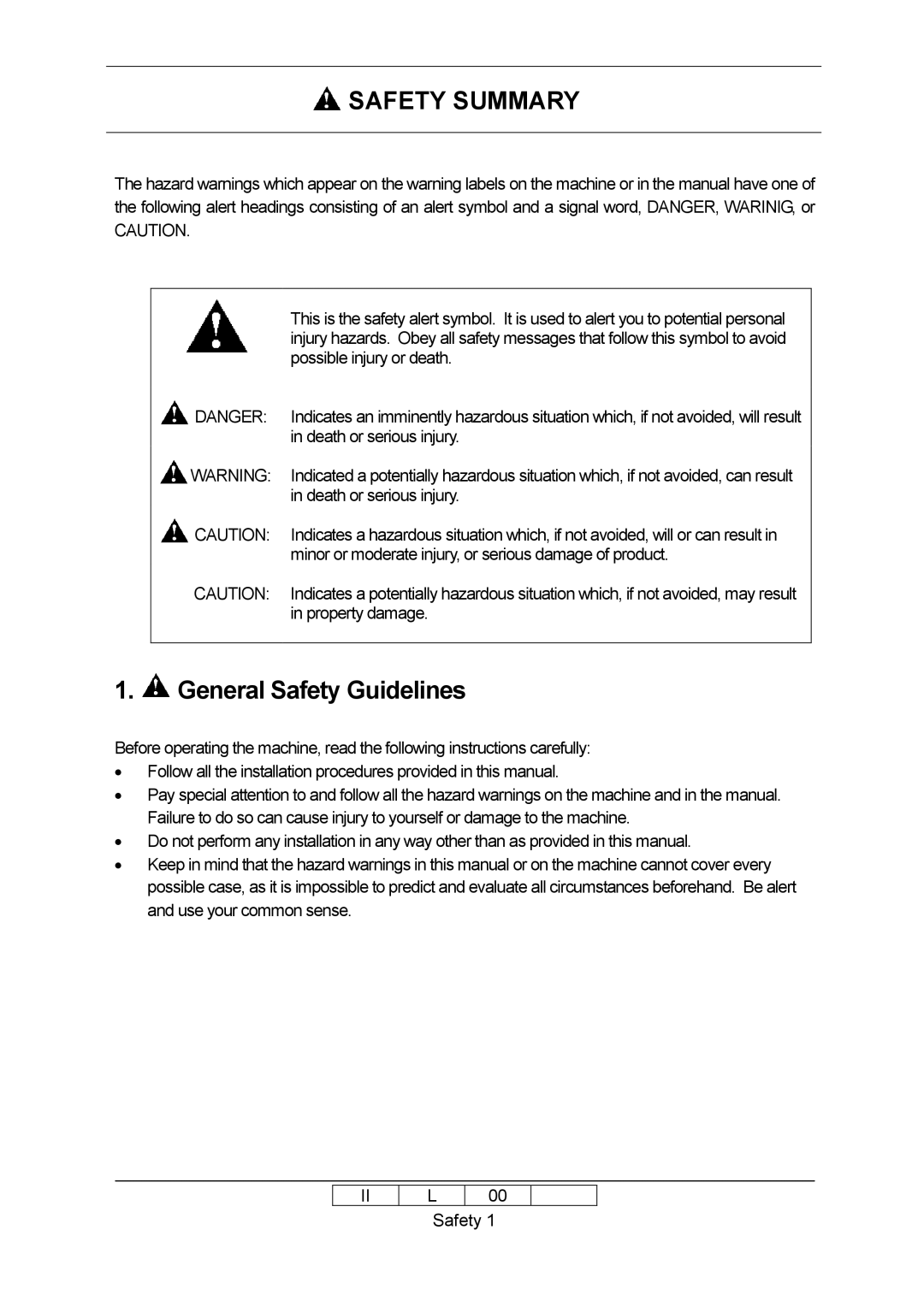 Ricoh 70E installation manual Safety Summary 