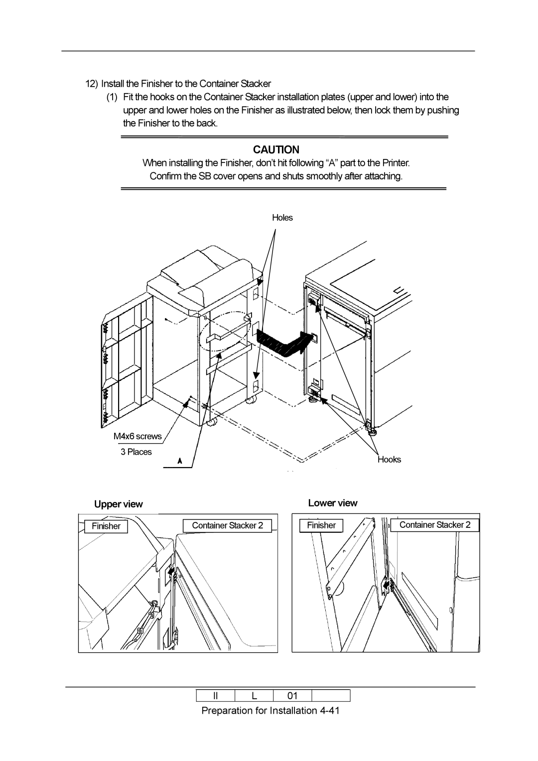 Ricoh 70E installation manual Upper view 