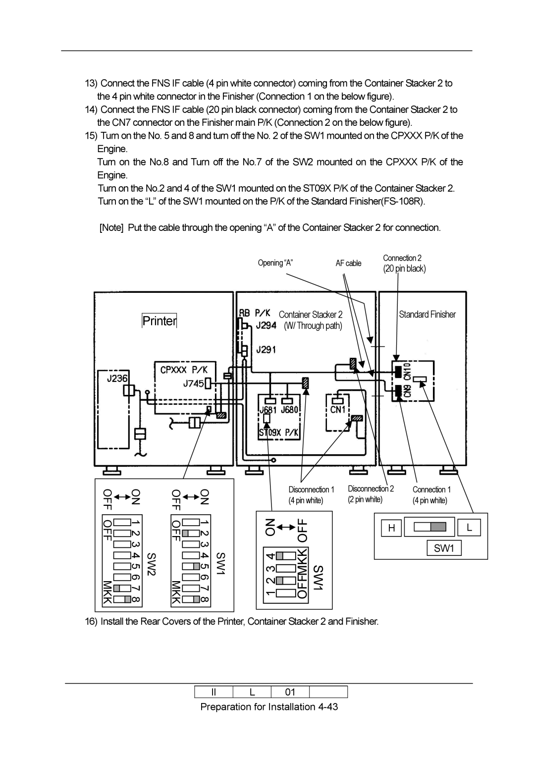 Ricoh 70E installation manual Offmkk SW1, 6 7 