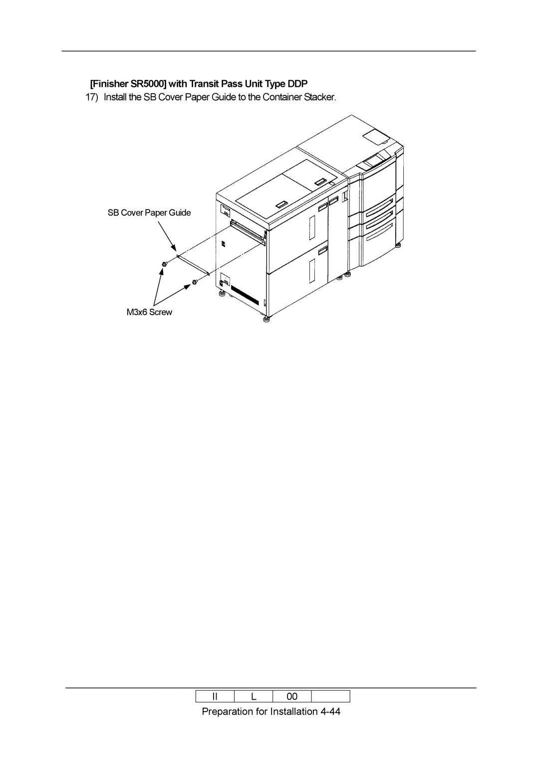 Ricoh 70E installation manual SB Cover Paper Guide M3x6 Screw 