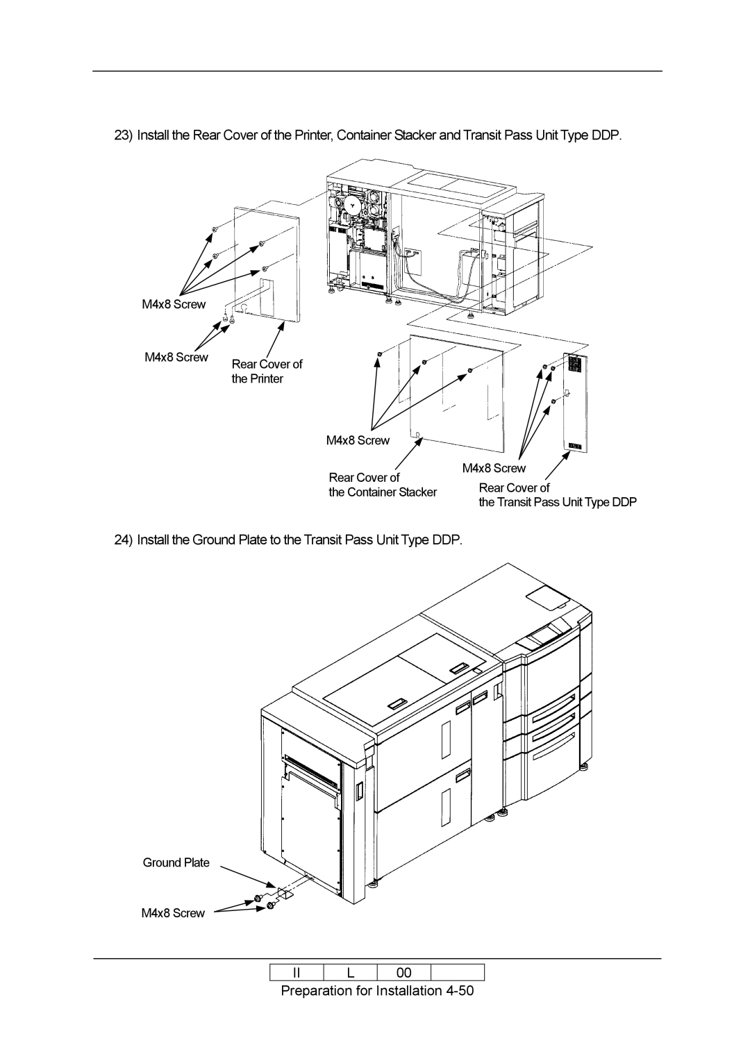 Ricoh 70E installation manual Install the Ground Plate to the Transit Pass Unit Type DDP 