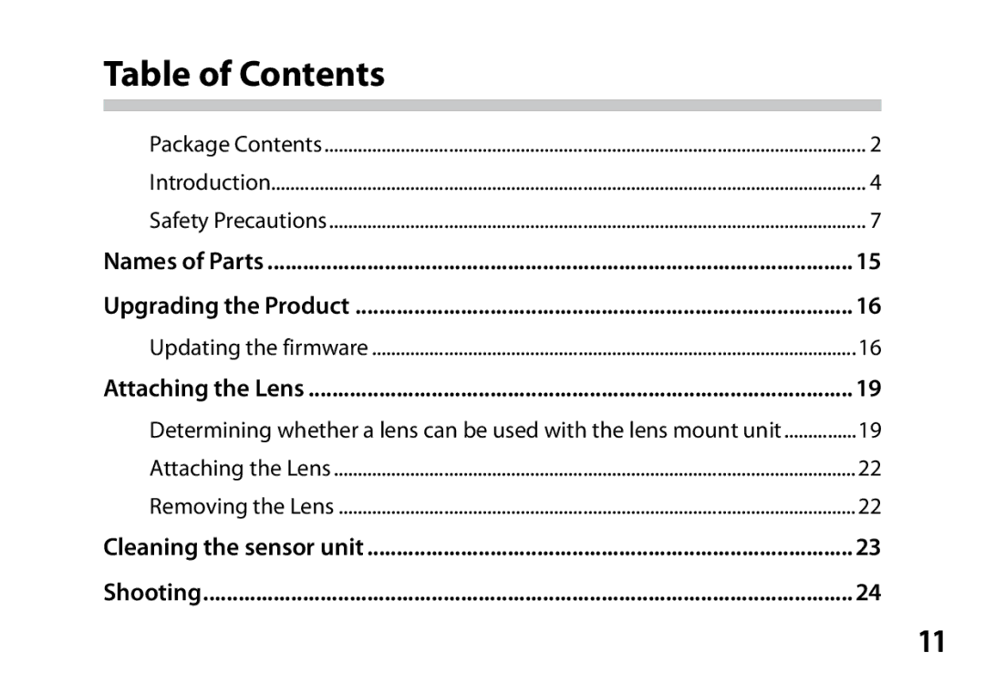 Ricoh A12 instruction manual Table of Contents 